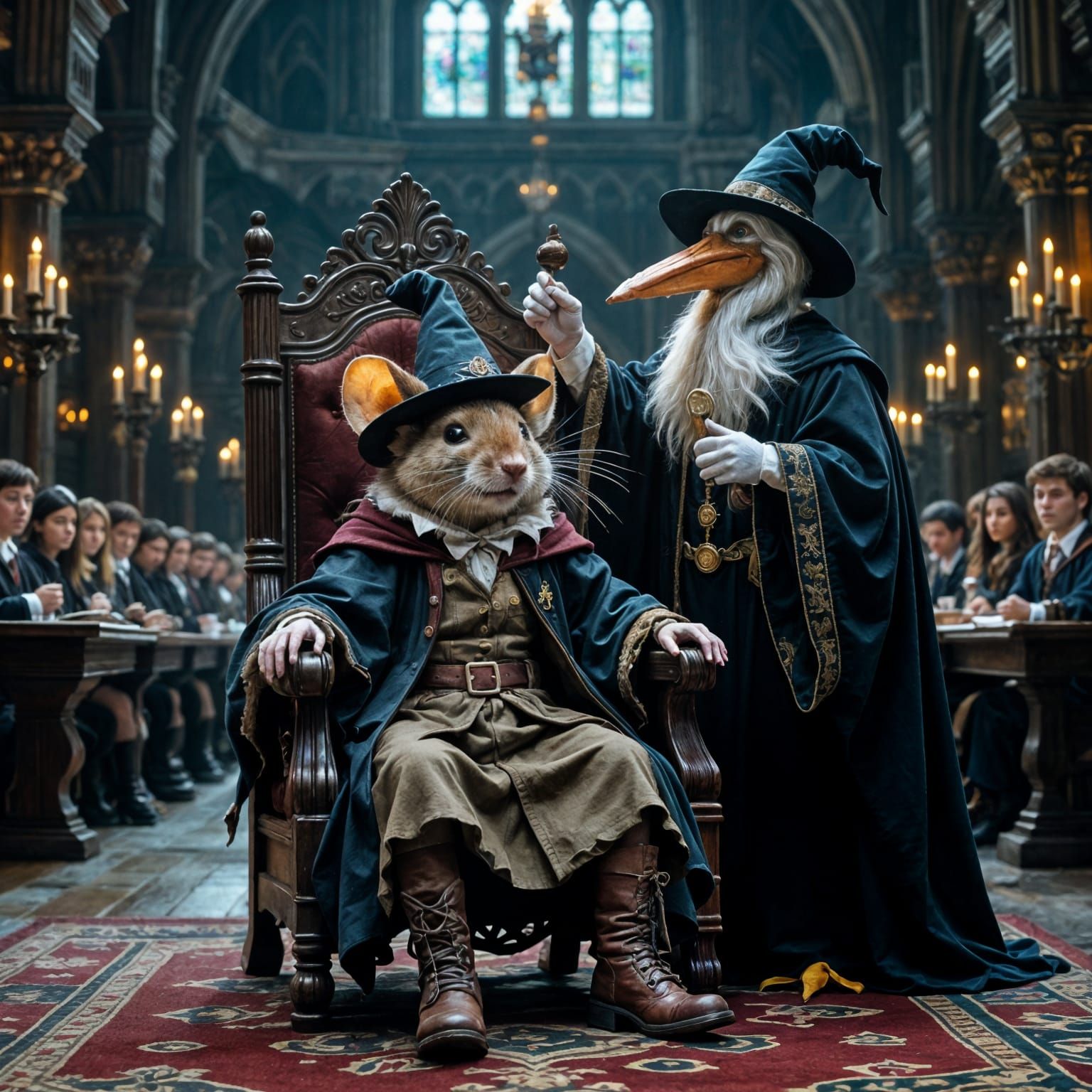 Anthropomorphic Mouse Chosen by Sorting Hat in Great Hall