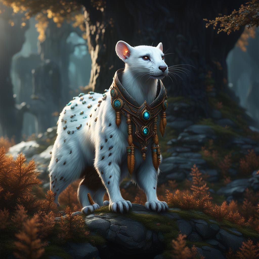 Ermine Druid Fantasy Concept Art