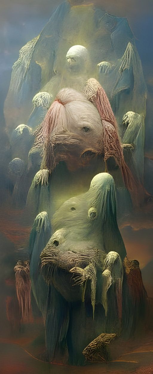 Nightmarish Abomination in Art Nouveau Style