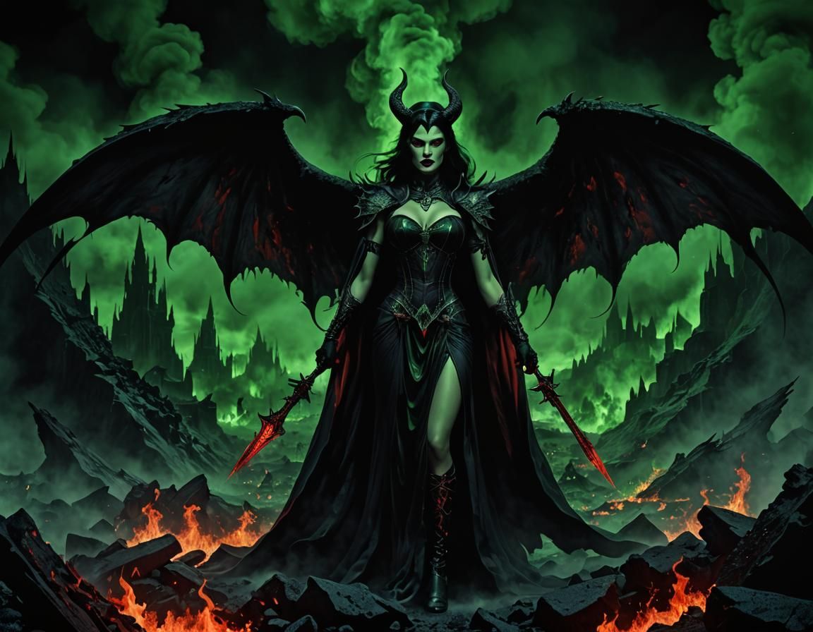 Ethereal Queen Morrigan in Film Noir Underworld