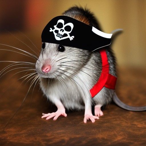Cartoon Pirate Rat with Eye Patch