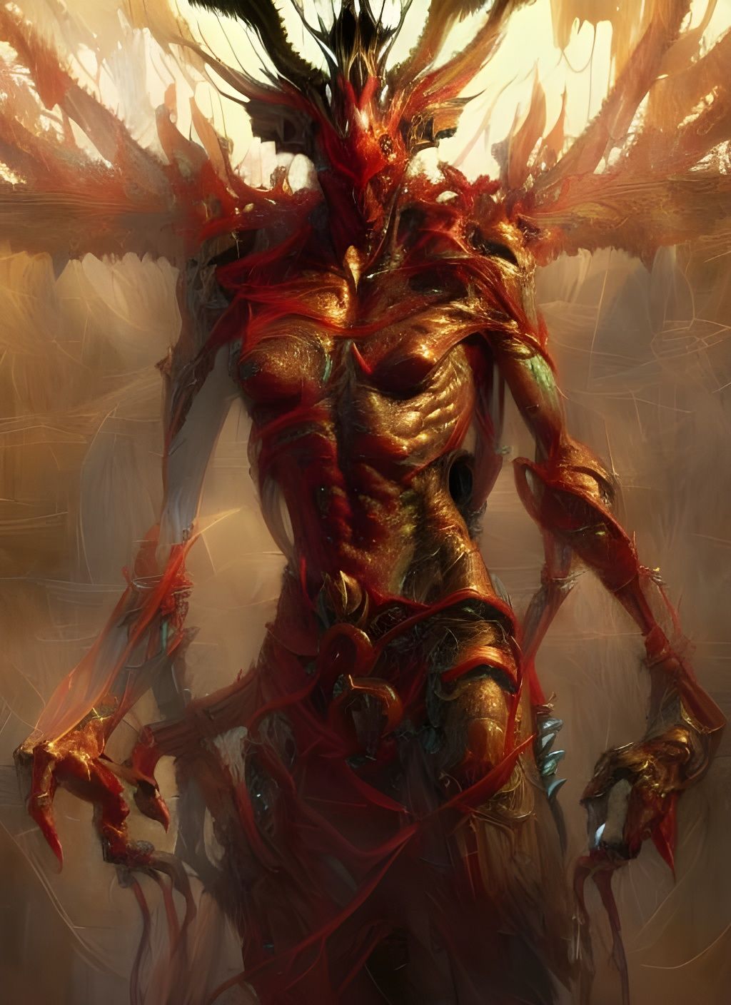 Mythological Figures in Darksynth Digital Art