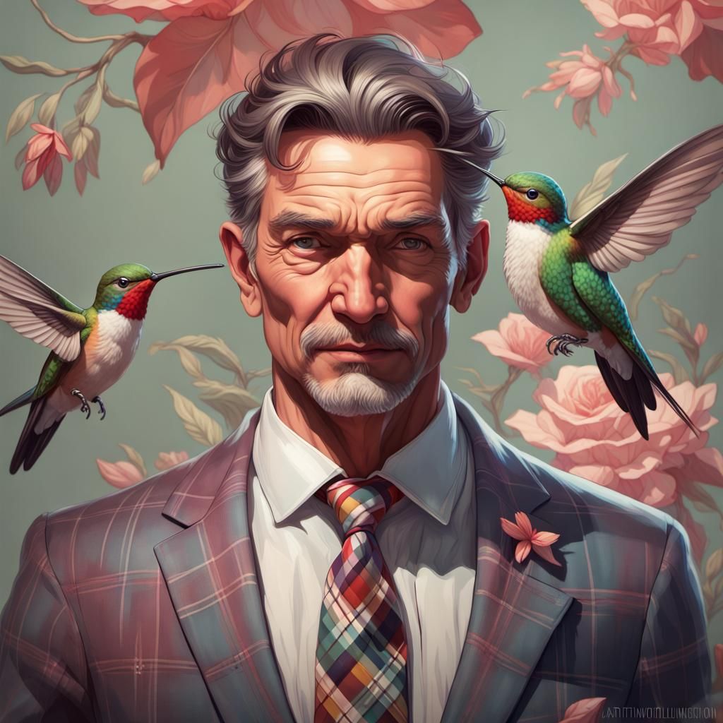 Eccentric Genius Portrait in Art Nouveau Style