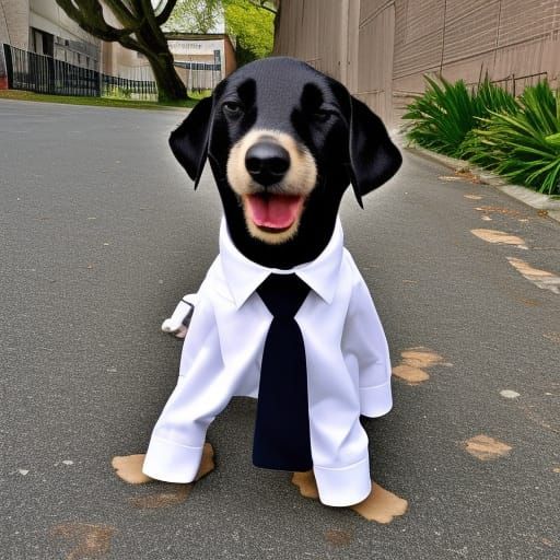 Dog in a Suit: A Formal Canine Portrait