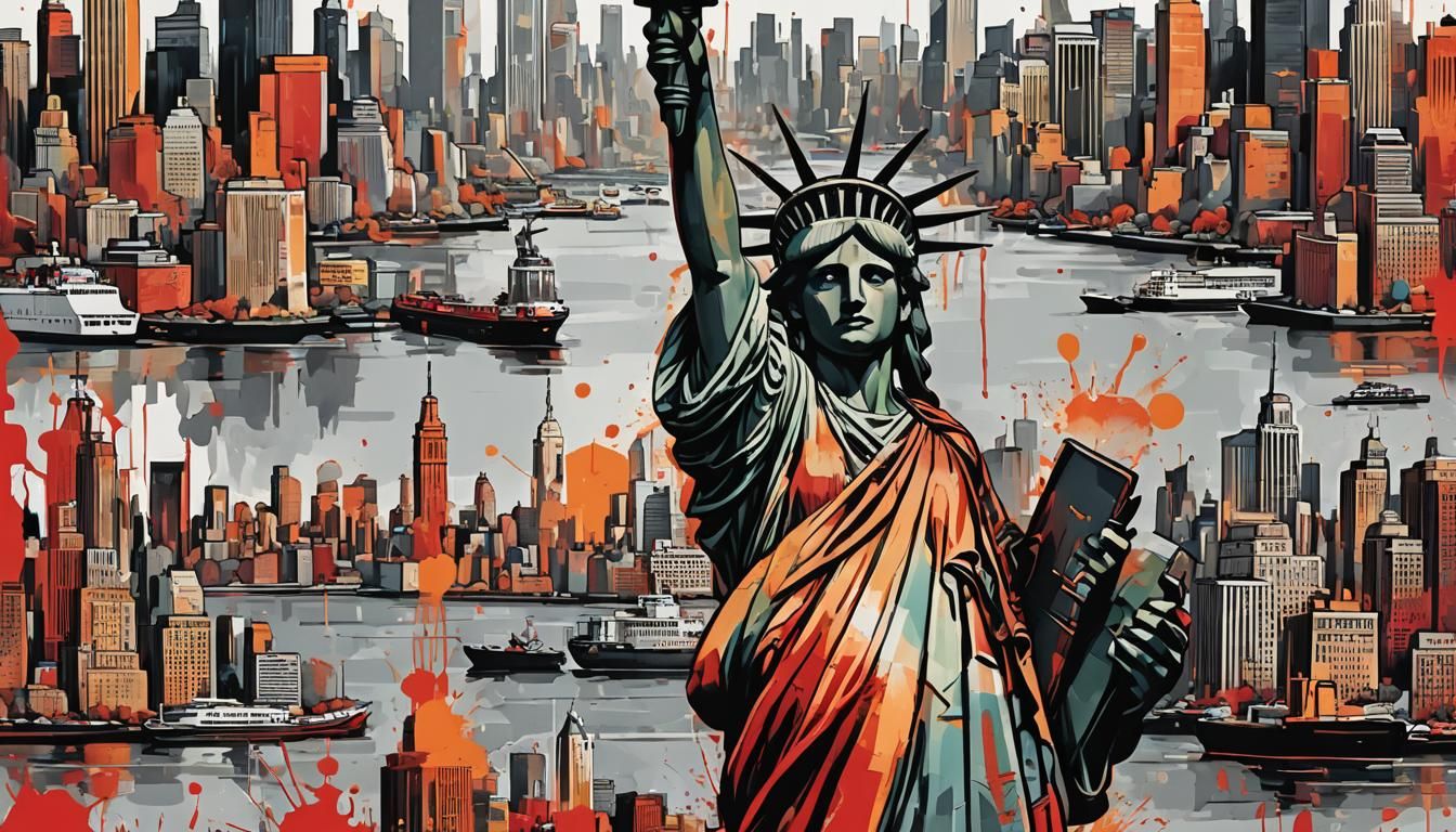 Statue of Liberty in Graffiti Art Style