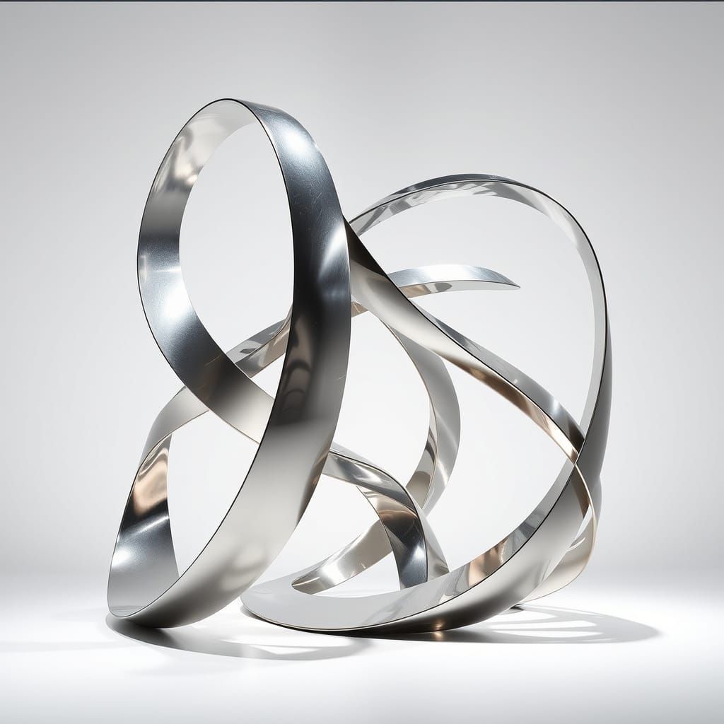 Dramatic Metallic Sculpture in Futuristic Style