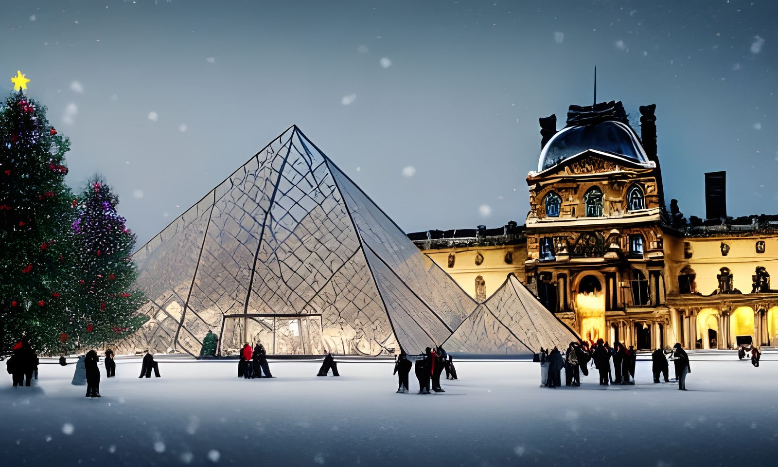 Christmas at The Louvre: Detailed Matte Painting