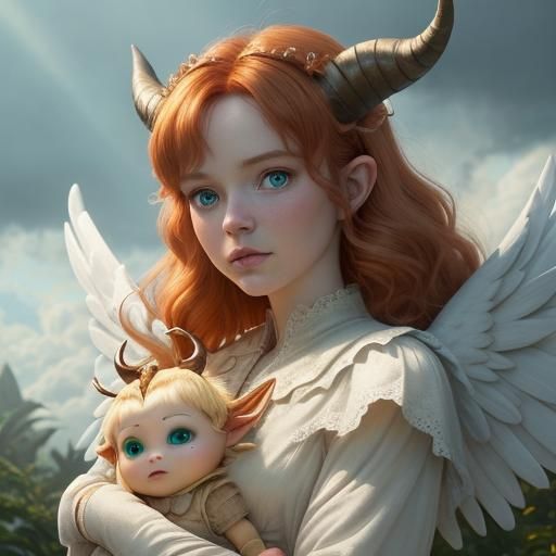 Tiefling Angel: Pixar and Ghibli Inspired Concept Art