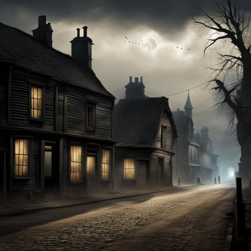 Eerie Ghosts Haunt Abandoned Village Street