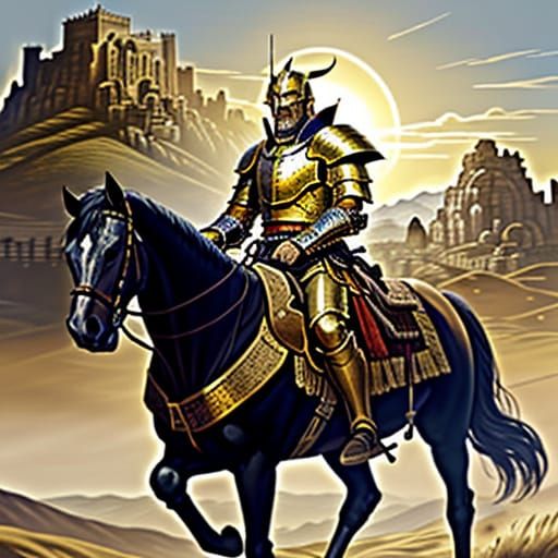 Don Quixote in Baroque Oil Painting Style