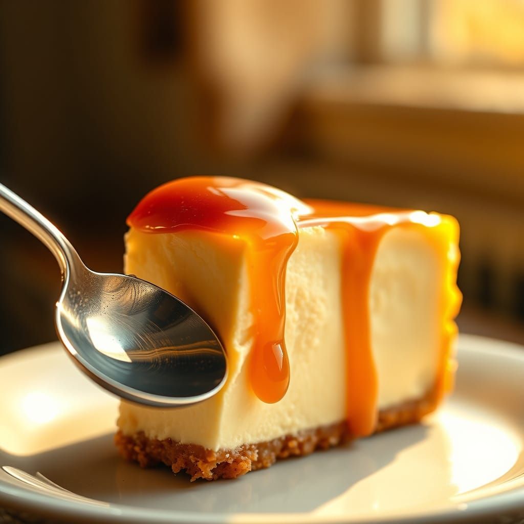 Macro Photo of Creamy Cheesecake Slice