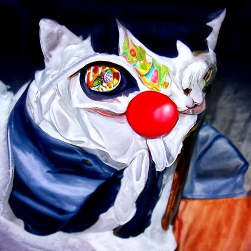 Cat in Clown Costume, Studio Ghibli Style