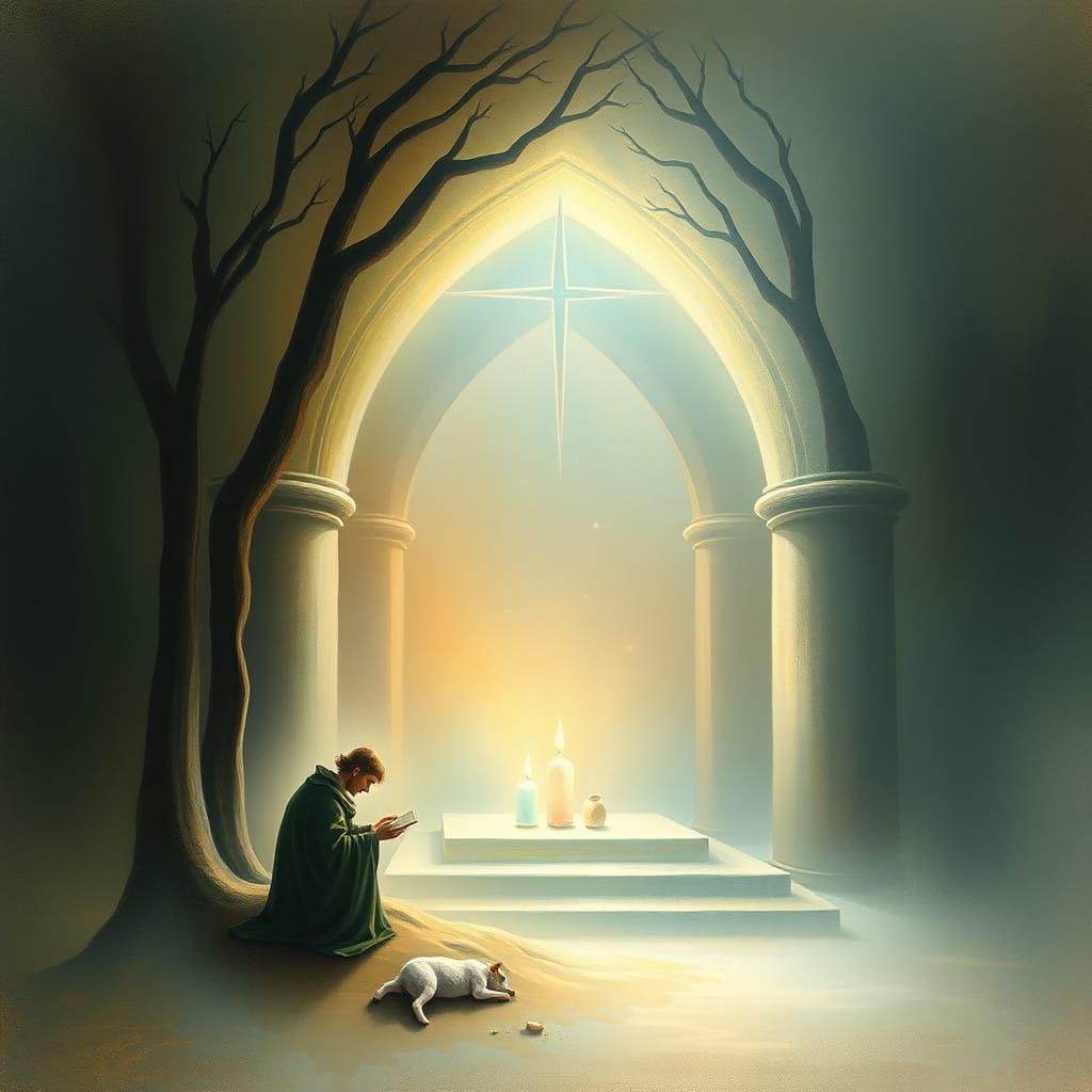 Sacred Ethereal Scene in Dreamlike Atmosphere