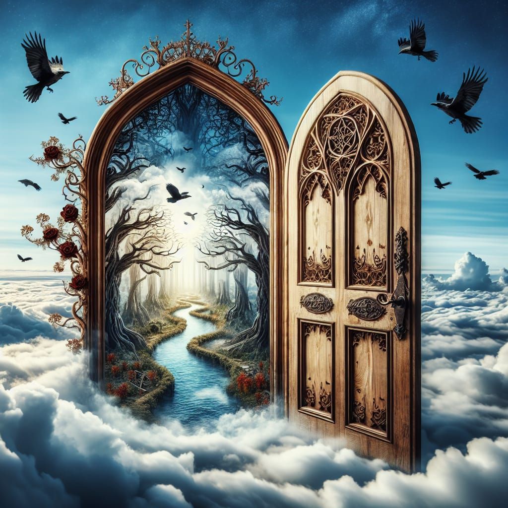 Enchanted Doorway to Gothic Fantasy Realm