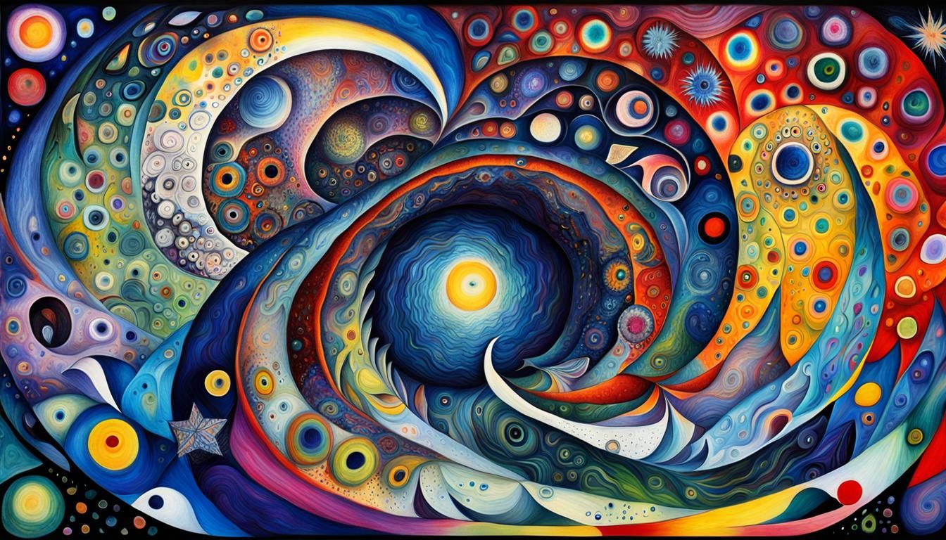 Psychedelic Star Vortex: A Cosmic Abstract Illustration