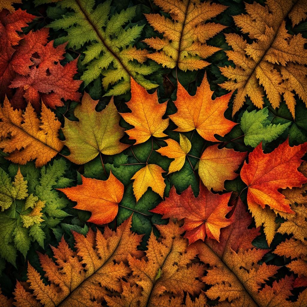 Autumnal Forest Tapestry in Hyperrealistic Detail