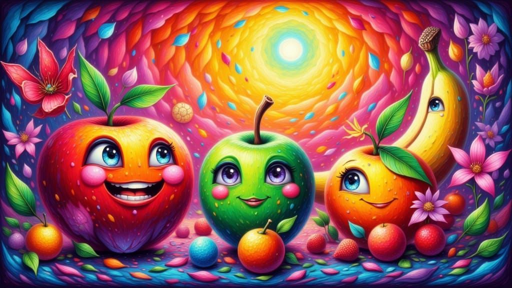 Happy little fruits
