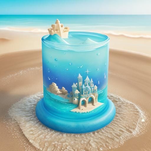 Walrus Building Sandcastle in Pop Surrealism Portrait