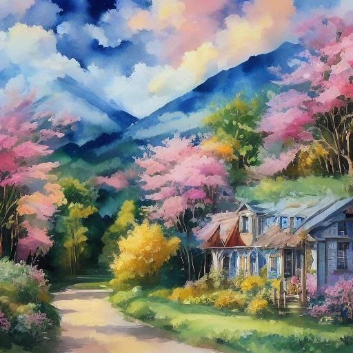 Infant Protected by Grandmother's Spirit, Gouache Painting