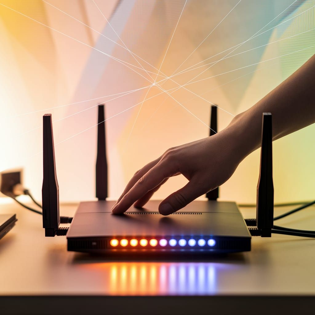 Sleek Home Office Routers Unite in Harmony