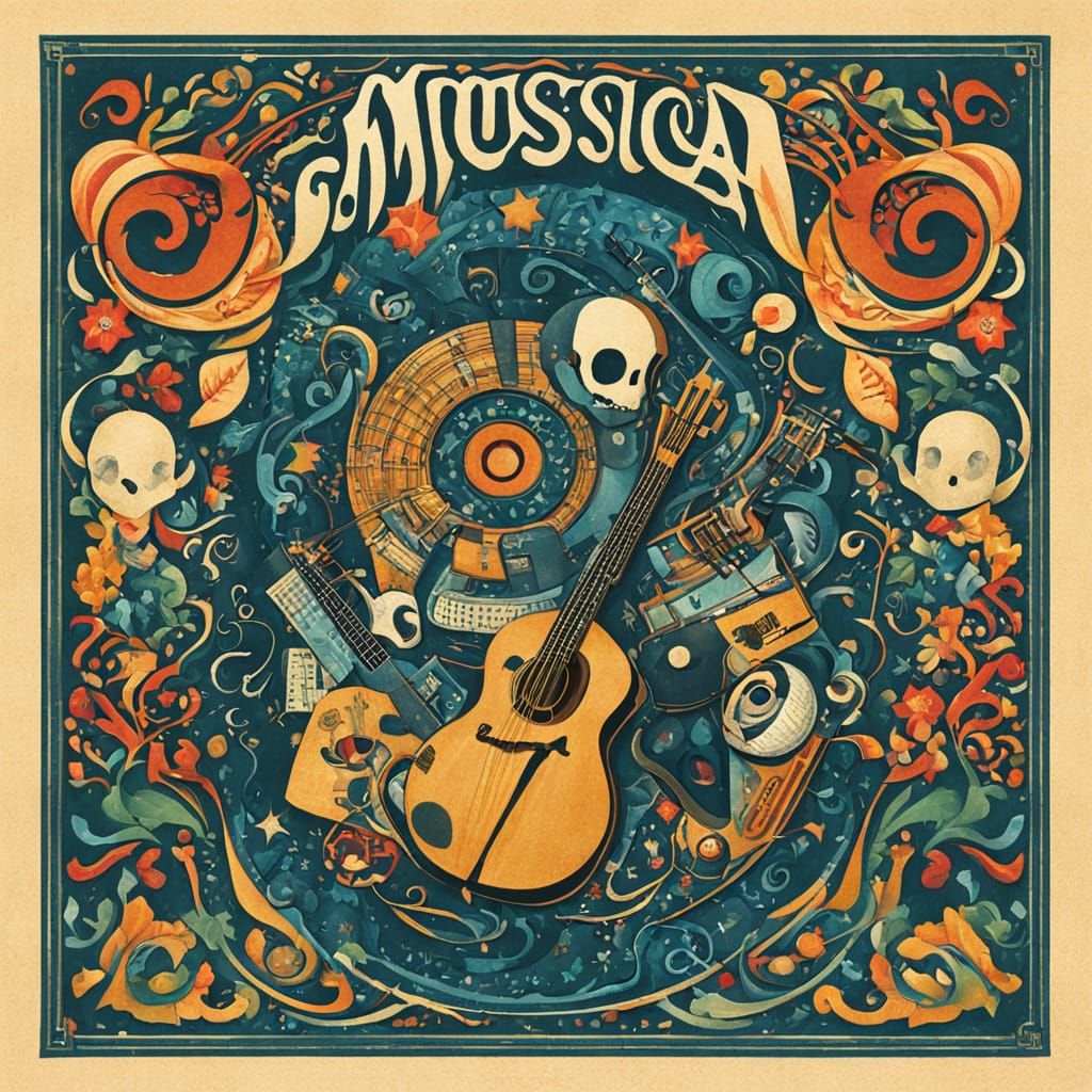 Surreal Music Inspired Landscape in Vibrant Colors