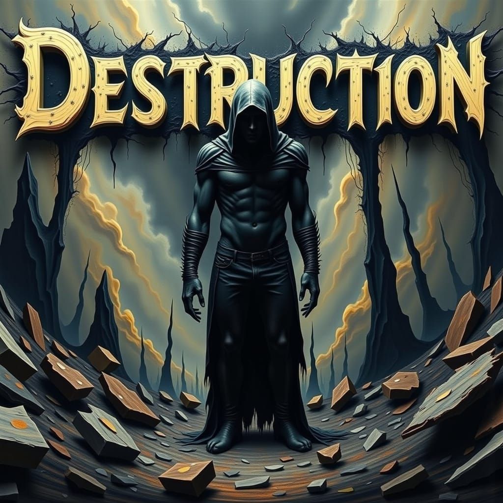 Ominous Figure in Post-Apocalyptic Landscape