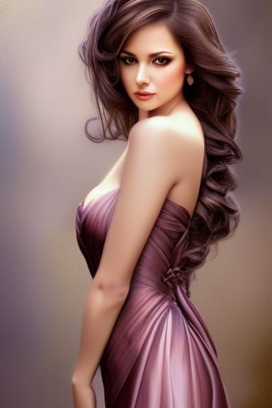 Portrait of a Beautiful Woman in Formal Dress