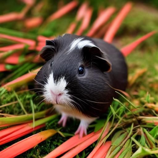 Neon Guinea Pig in Synthwave Retro Style