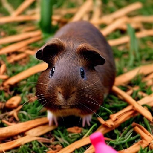 Synthwave Guinea Pig with Neon Retro Style