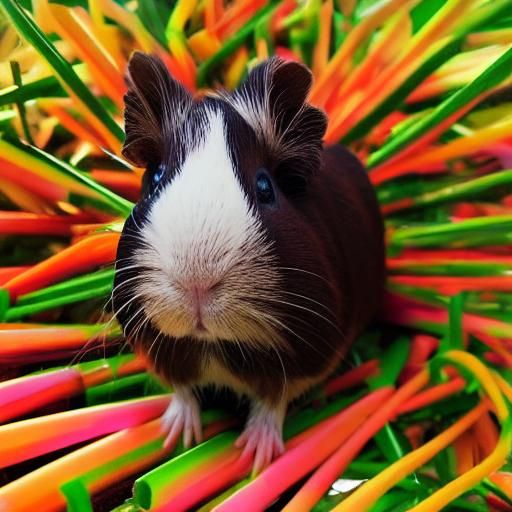 Synthwave Guinea Pig in Neon Retro Style