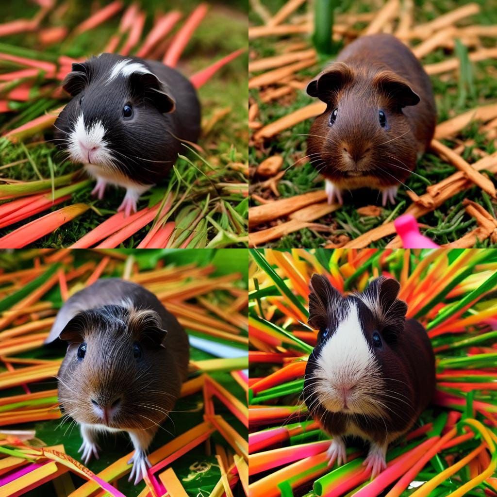 Synthwave Guinea Pig in Neon Retro Style