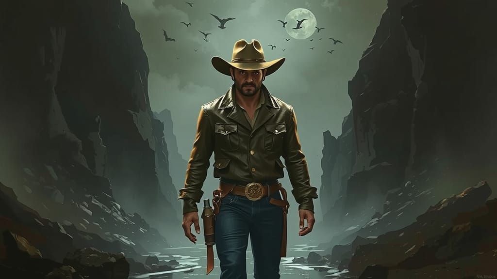 Ominous Valley Walker in Gritty Futuristic Style