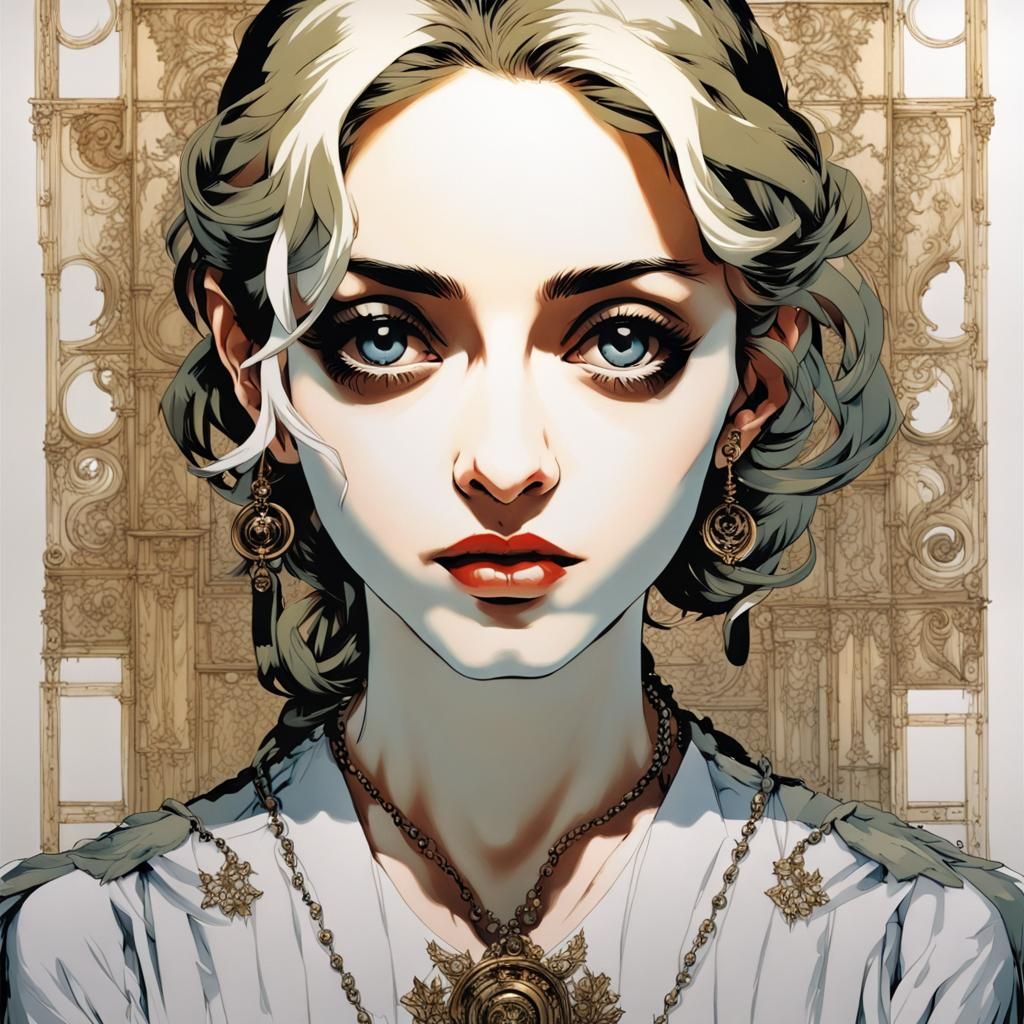 Anime Portrait of a Woman in Yoshida Style