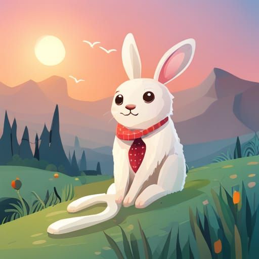 Adorable Rabbit Stickers in 3D Vector Art