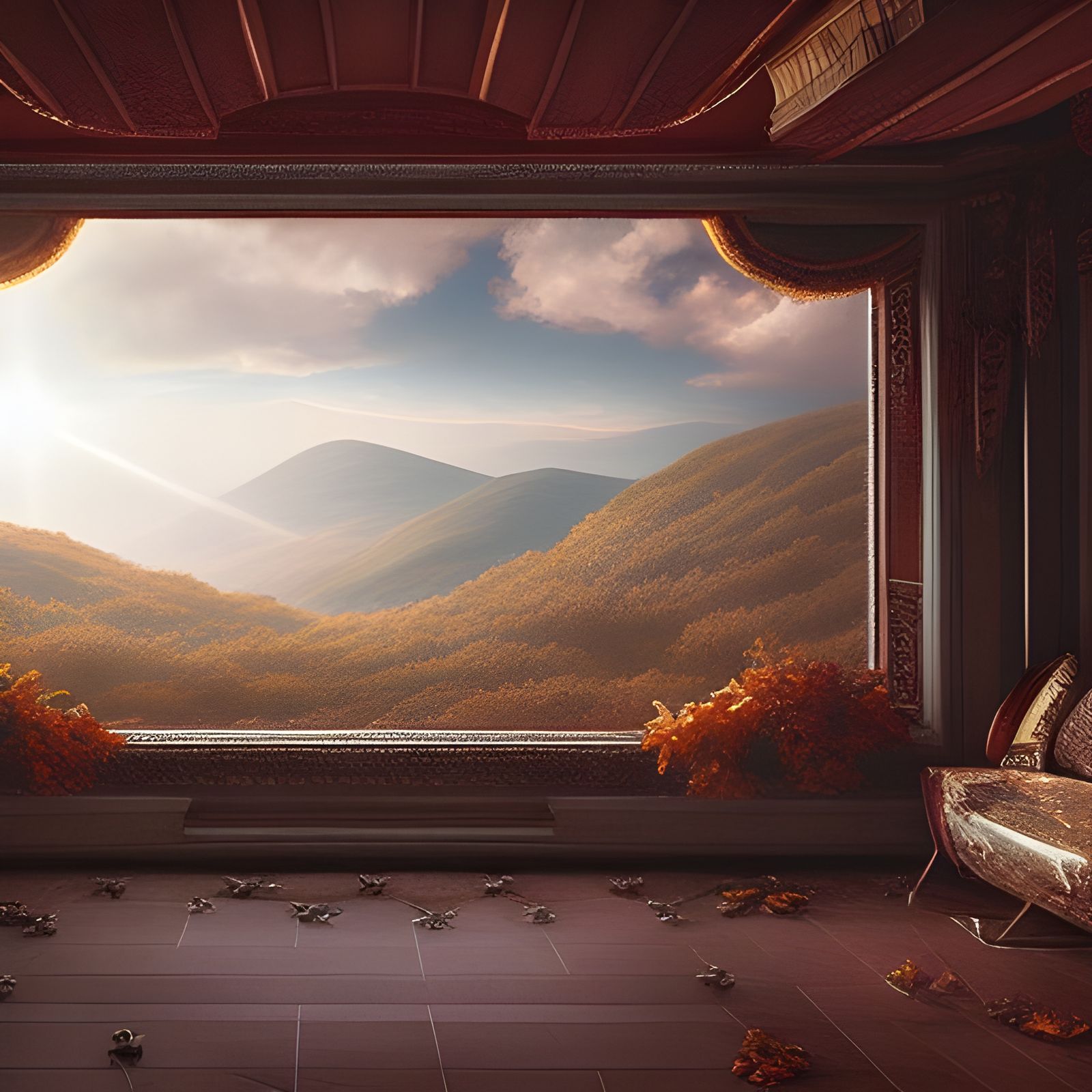 Metallic Prism in Hyperrealistic Landscape