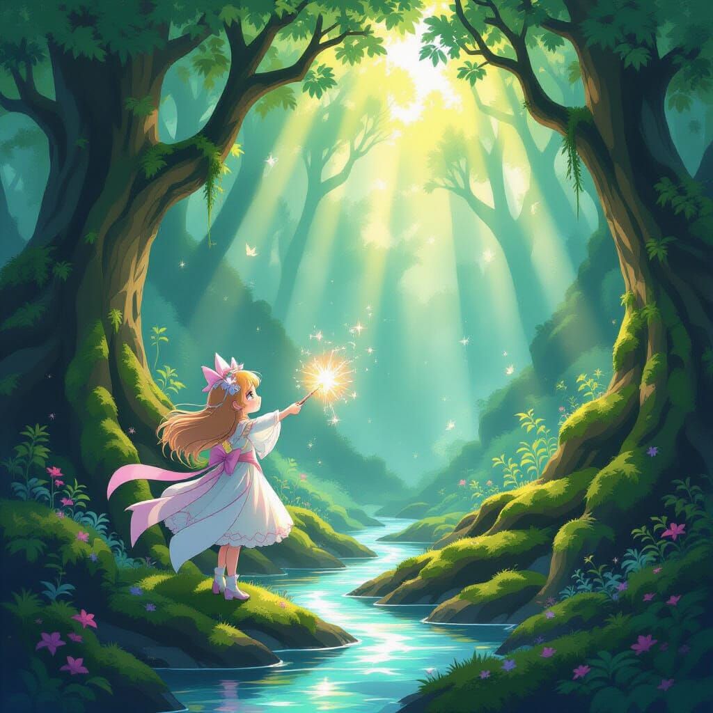 Magical Girl Finds Portal In Enchanted Forest