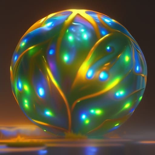 Starlight Reflected in a Polychromatic Marble Orb