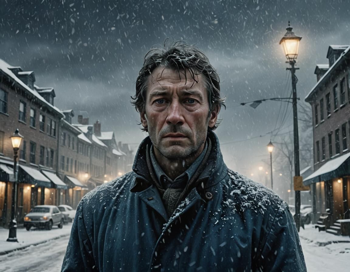 Silent Figure in Snowstorm: Matte Painting