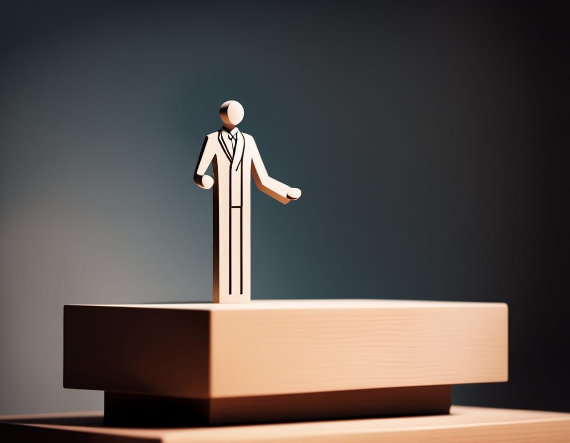 Stick Figure Preacher in Minimalist Illustration Style