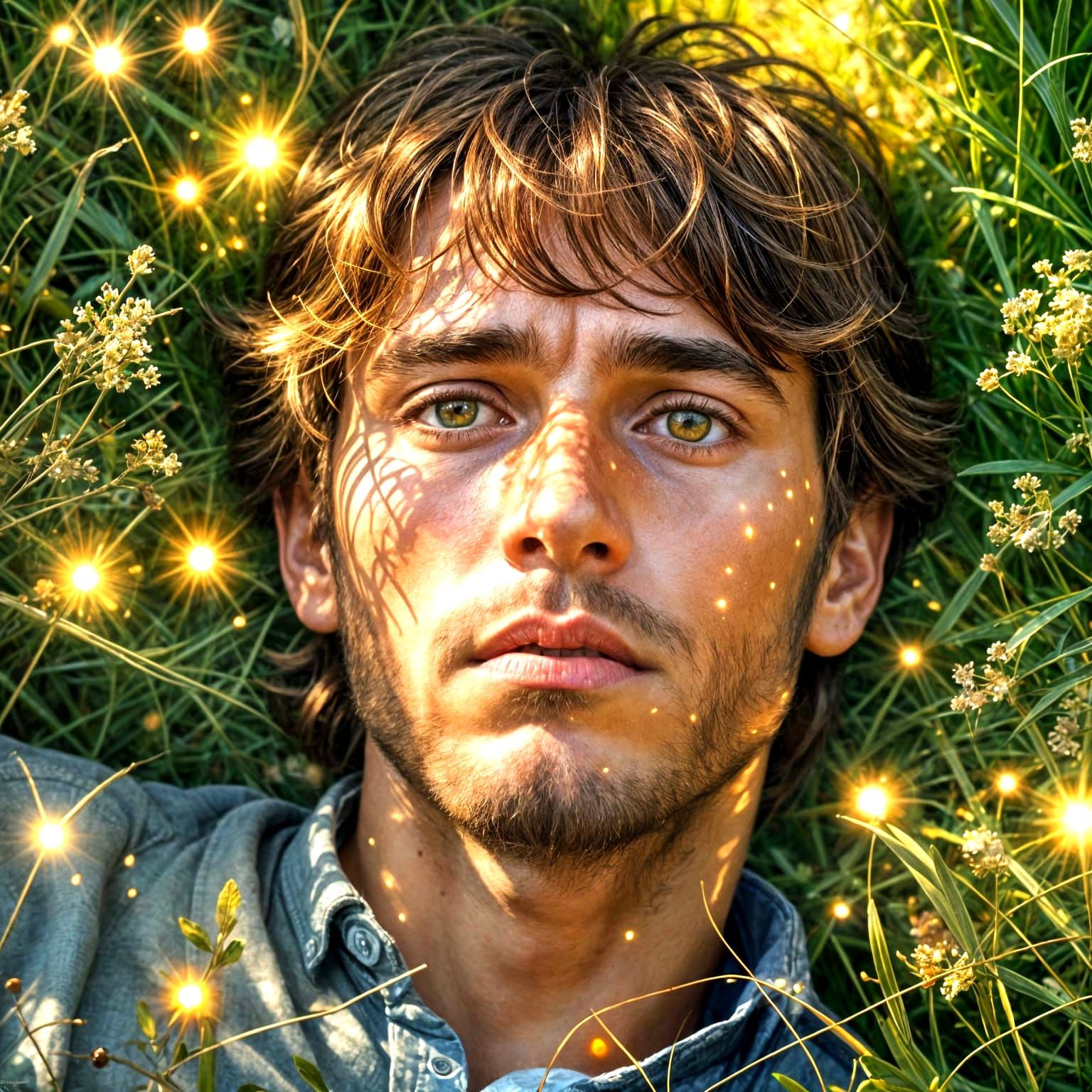 Elegant Hyper-Realistic Gentleman in Golden Hour Light