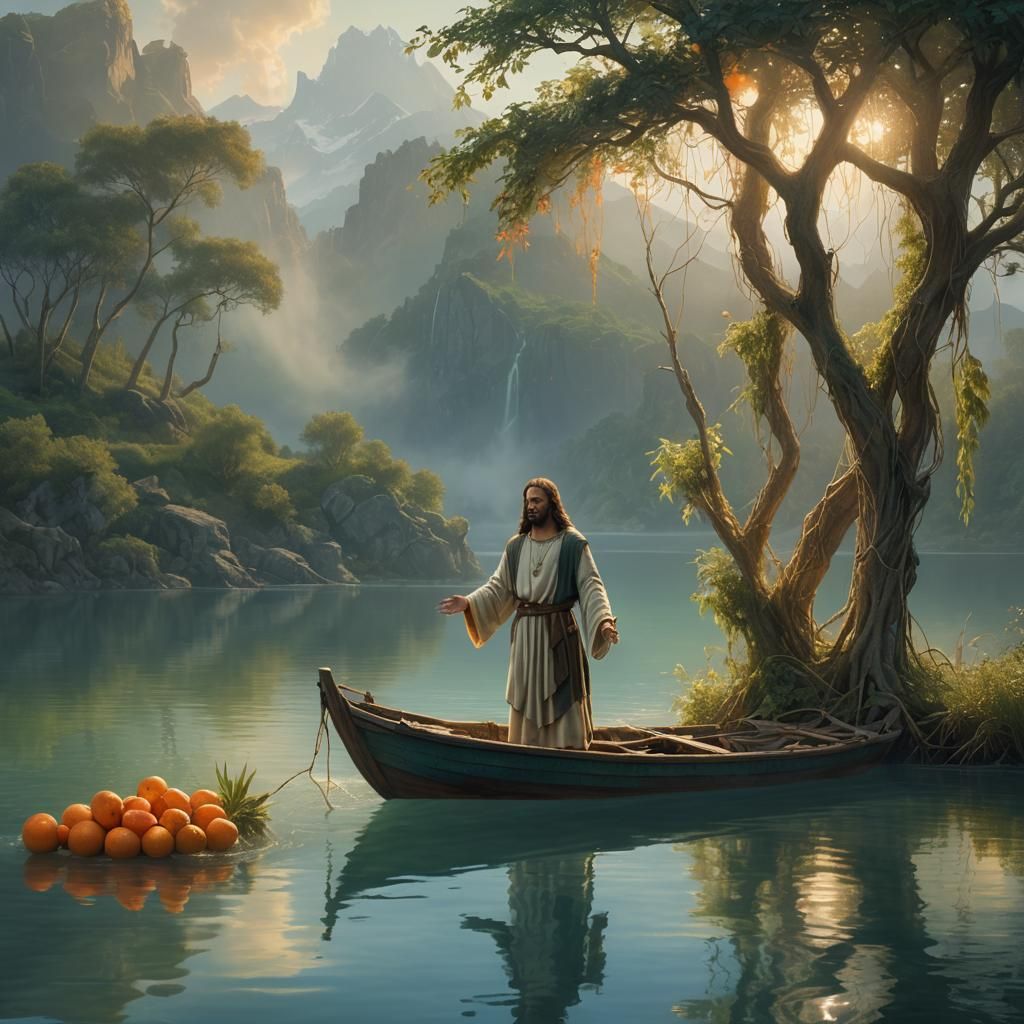 Jesus at the Lake: Fantasy Concept Art