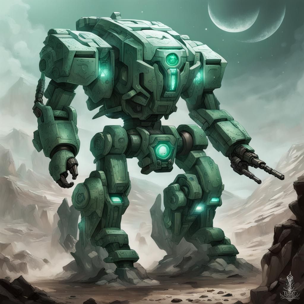 Jade Gorgon Battle Mech in Crystalline Valley