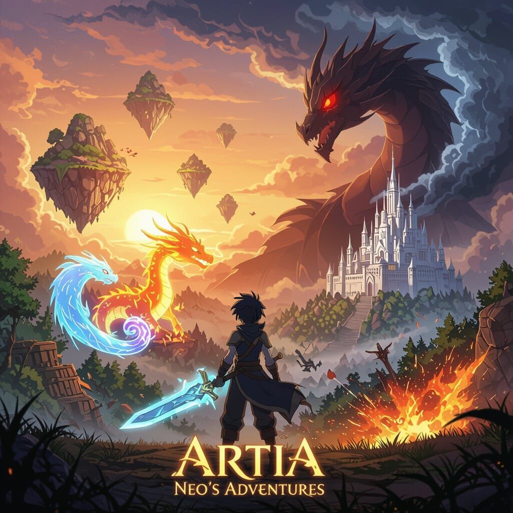 Epic Anime RPG Opening: Hero and Dragon Face Dark Dragon