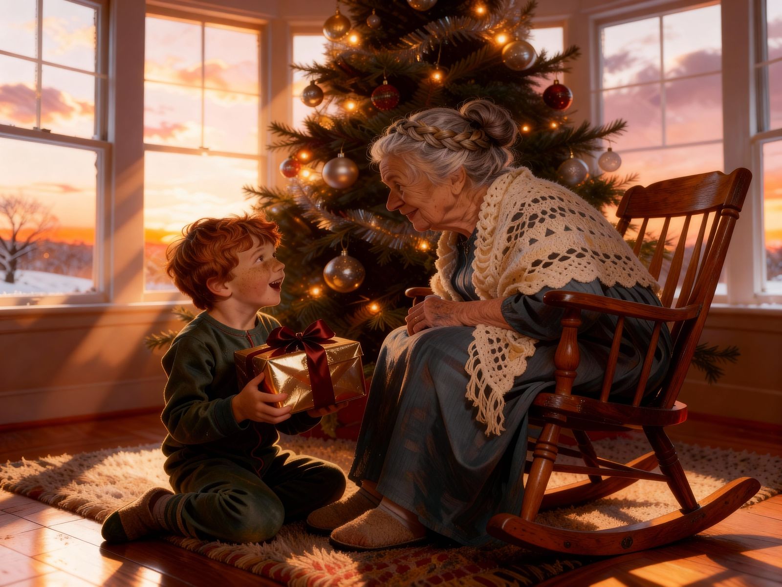 Grandmother Shares Gift on Christmas Eve