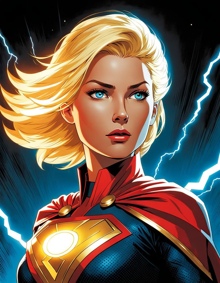 ElectroSpark Portrait in Underground Comix Style