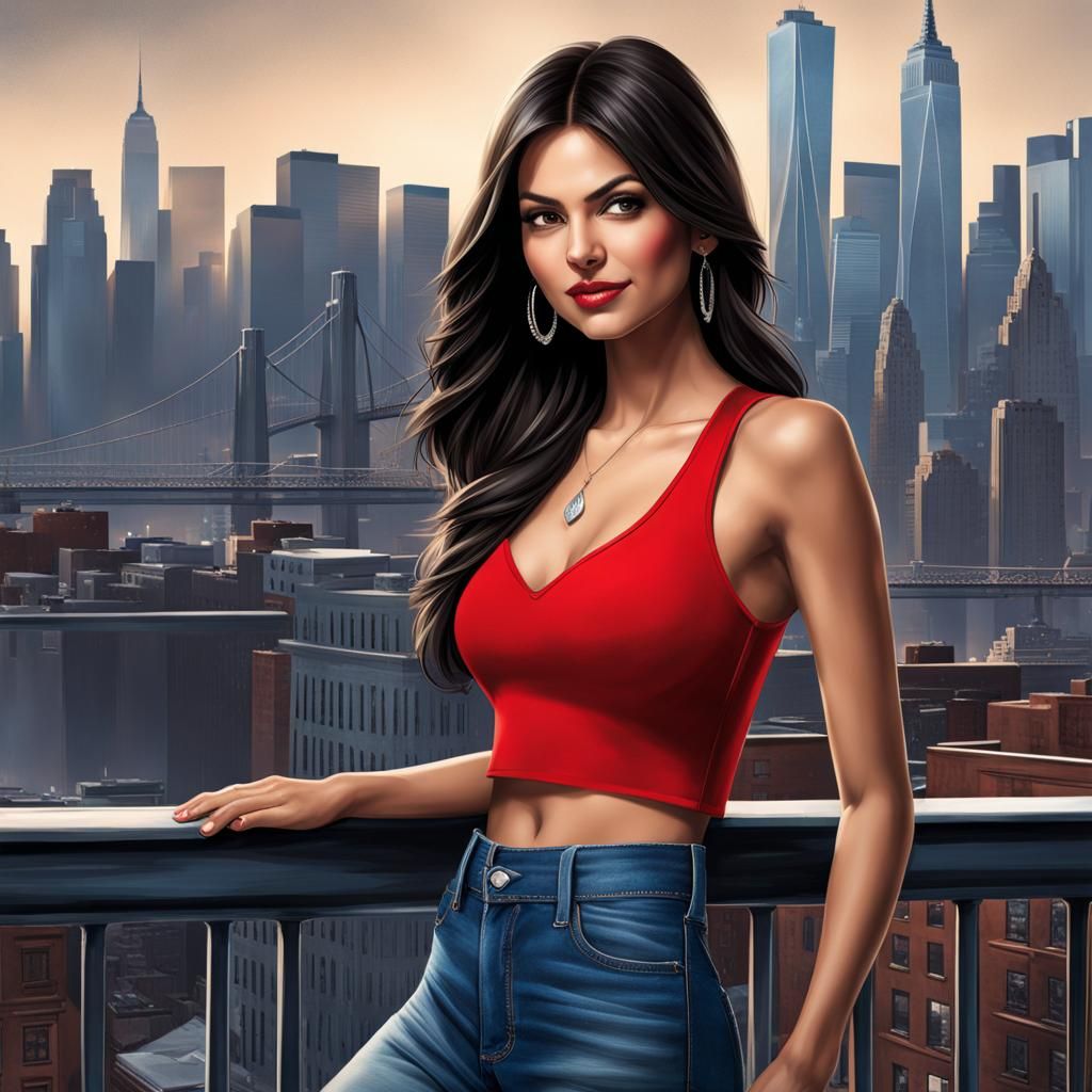 Victoria Justice Portrait in NYC with Color Splash