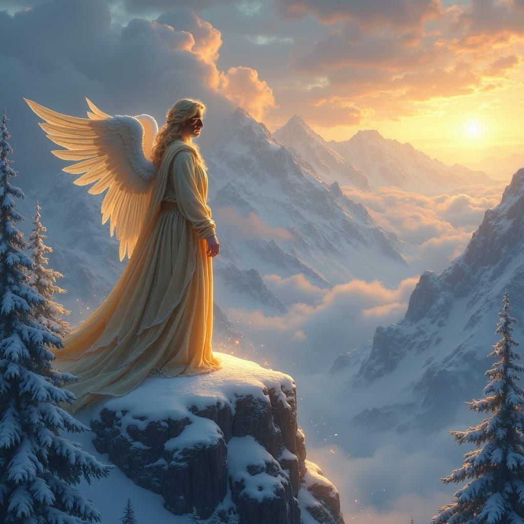 Ethereal Christmas Angel in Epic Digital Painting