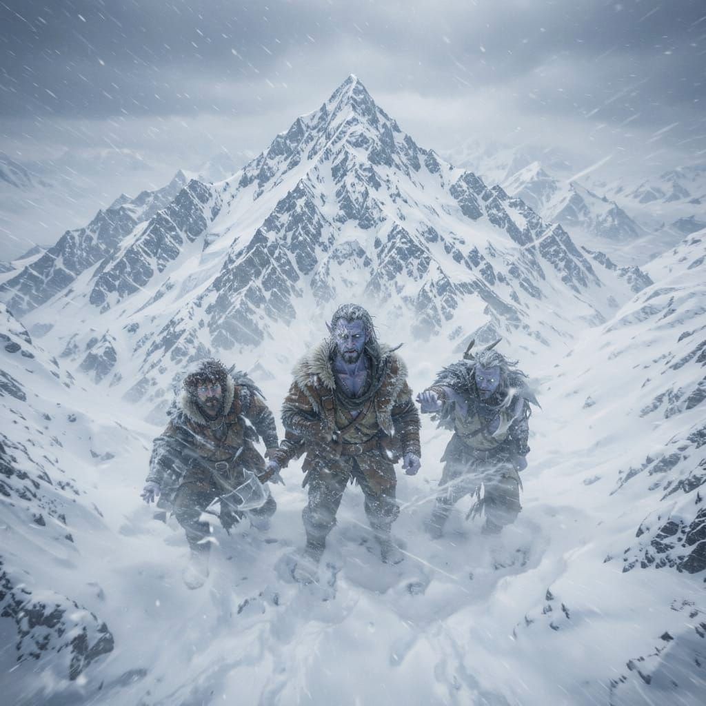 Impossible Snowy Mountain Vista in Epic Blizzard