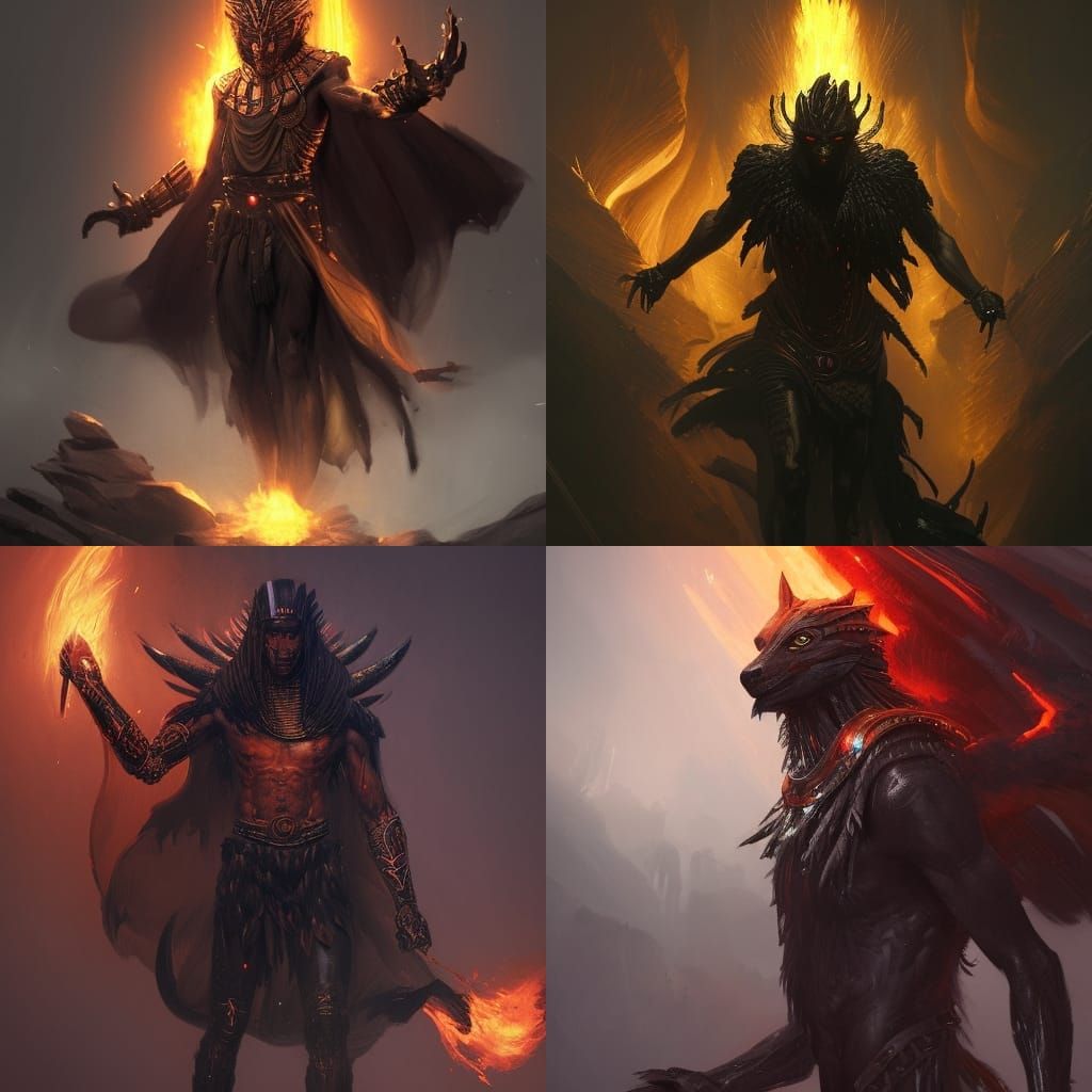 Fiery Werefox Sith Lord in Dark Fantasy Style