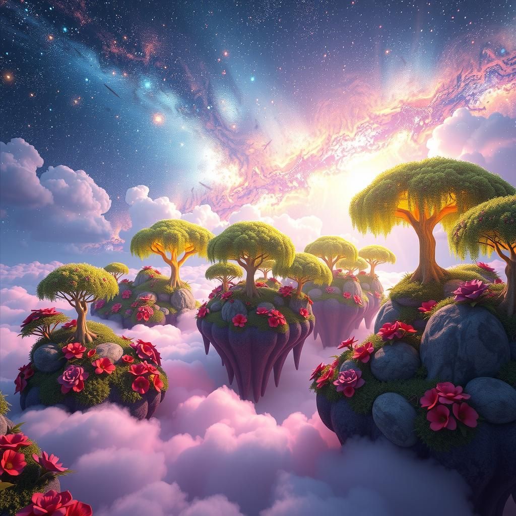 Celestial Garden: Avant-Garde Surreal Beauty in Cosmos